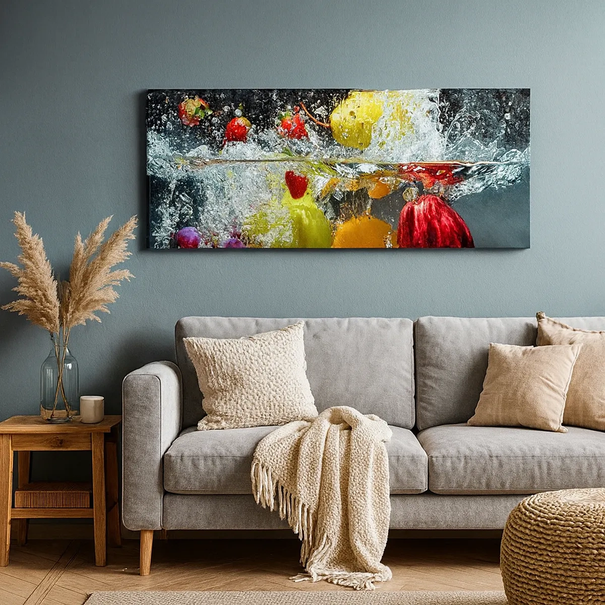 Lærredstryk - Billede på lærred - Frugtagtig forfriskning - 30x30 cm