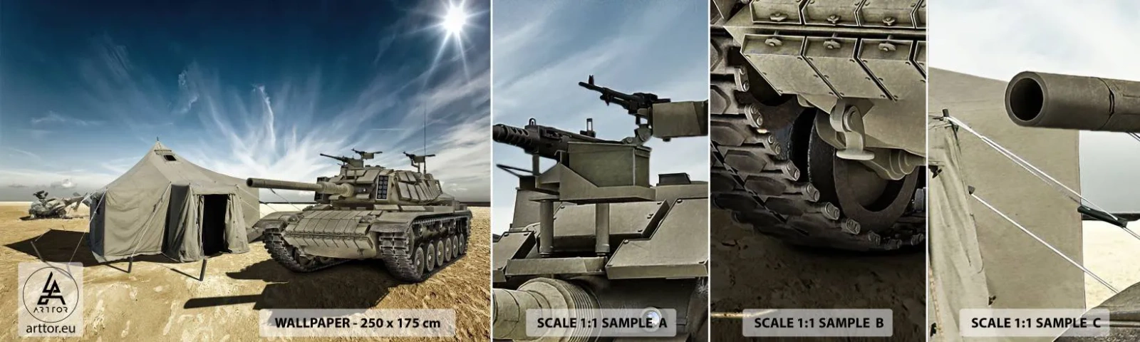 Fototapet Prøve Standard Eco - En militær drøm - Militær, hær, Tank - 100x30 cm