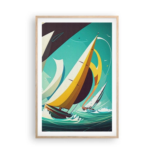 Plakat i ramme af lyst egetræ - Tæt på og personligt med elementerne - 61x91 cm