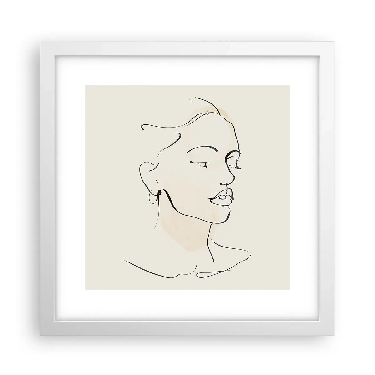 Plakat i hvid ramme - En bestemt linje - 30x30 cm