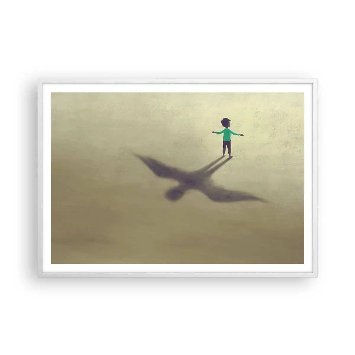 Plakat i hvid ramme - Fremtidens helt - 100x70 cm