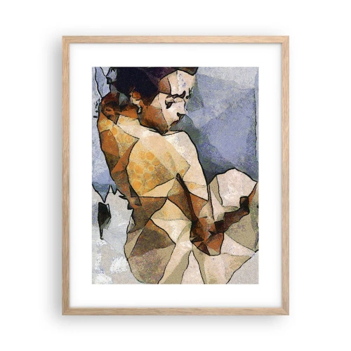 Plakat i ramme af lyst egetræ - I kubismens ånd - 40x50 cm