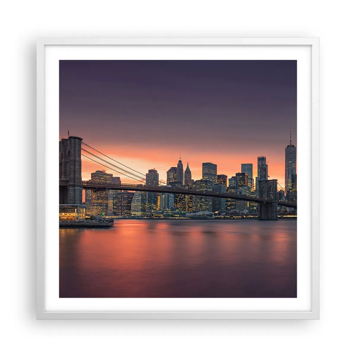 Plakat i hvid ramme - Sænket i lilla stilhed - 60x60 cm