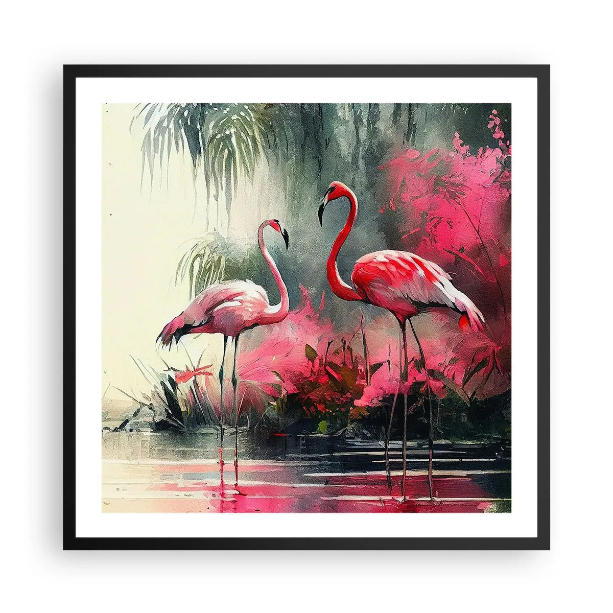 Plakat i sort ramme - En lektion i naturlig charme - 60x60 cm