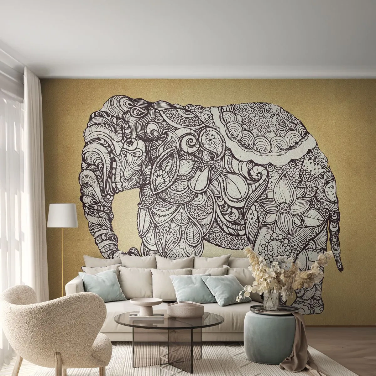 Fototapet Standard Eco - Elefanten er blevet blind - Elefant, indisk, Dyr - 500x350 cm