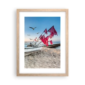 Plakat i ramme af lyst egetræ - Et velfortjent hvil - 30x40 cm