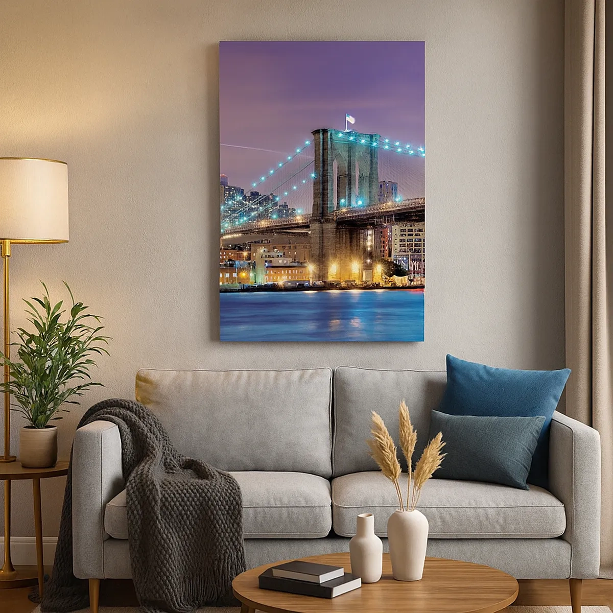 Lærredstryk - Billede på lærred - I mange år har Brooklyn Bridge - 50x70 cm