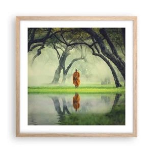 Plakat i ramme af lyst egetræ - På vej mod oplysning - 50x50 cm