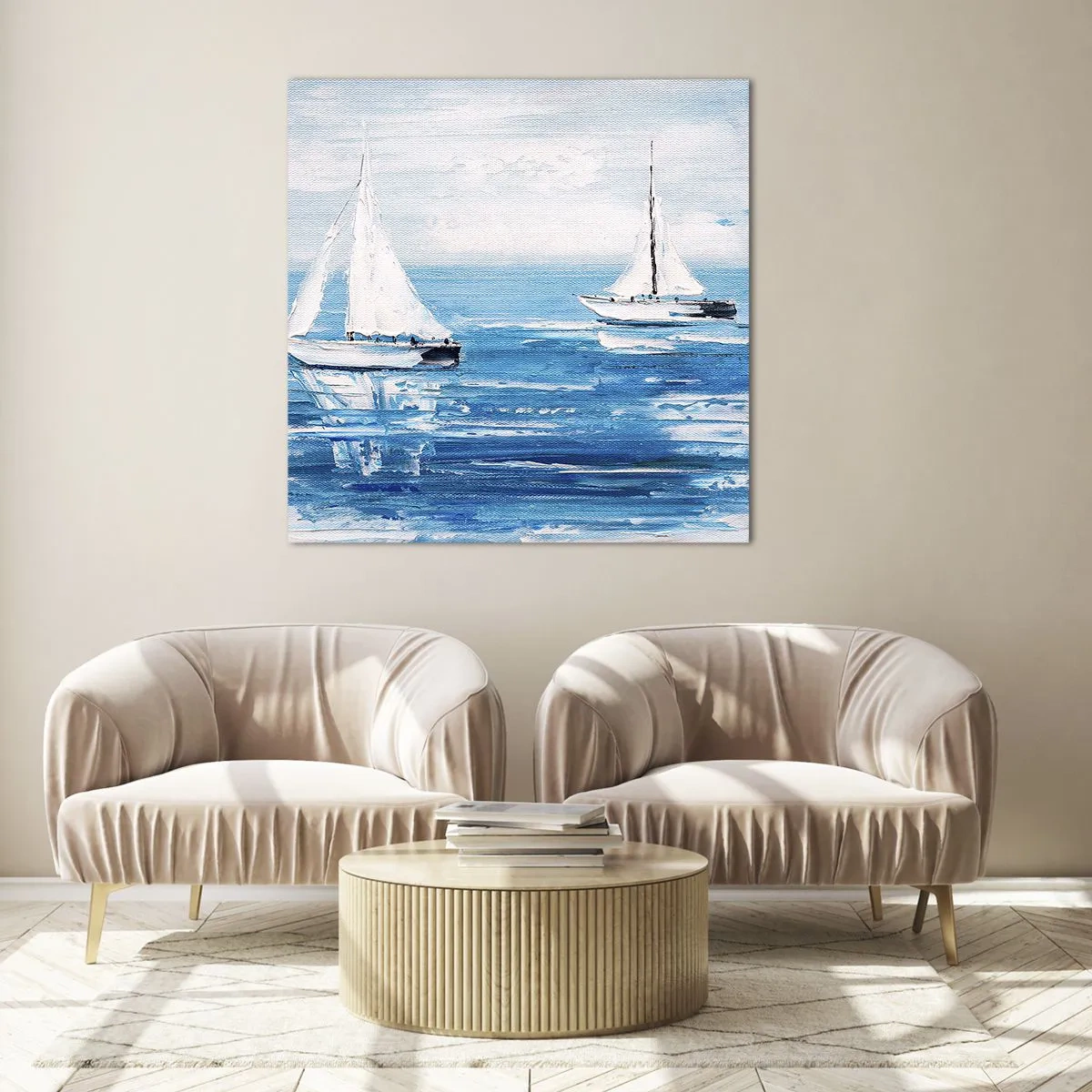 Billede på glas - Med en ven ved din side - 60x60 cm