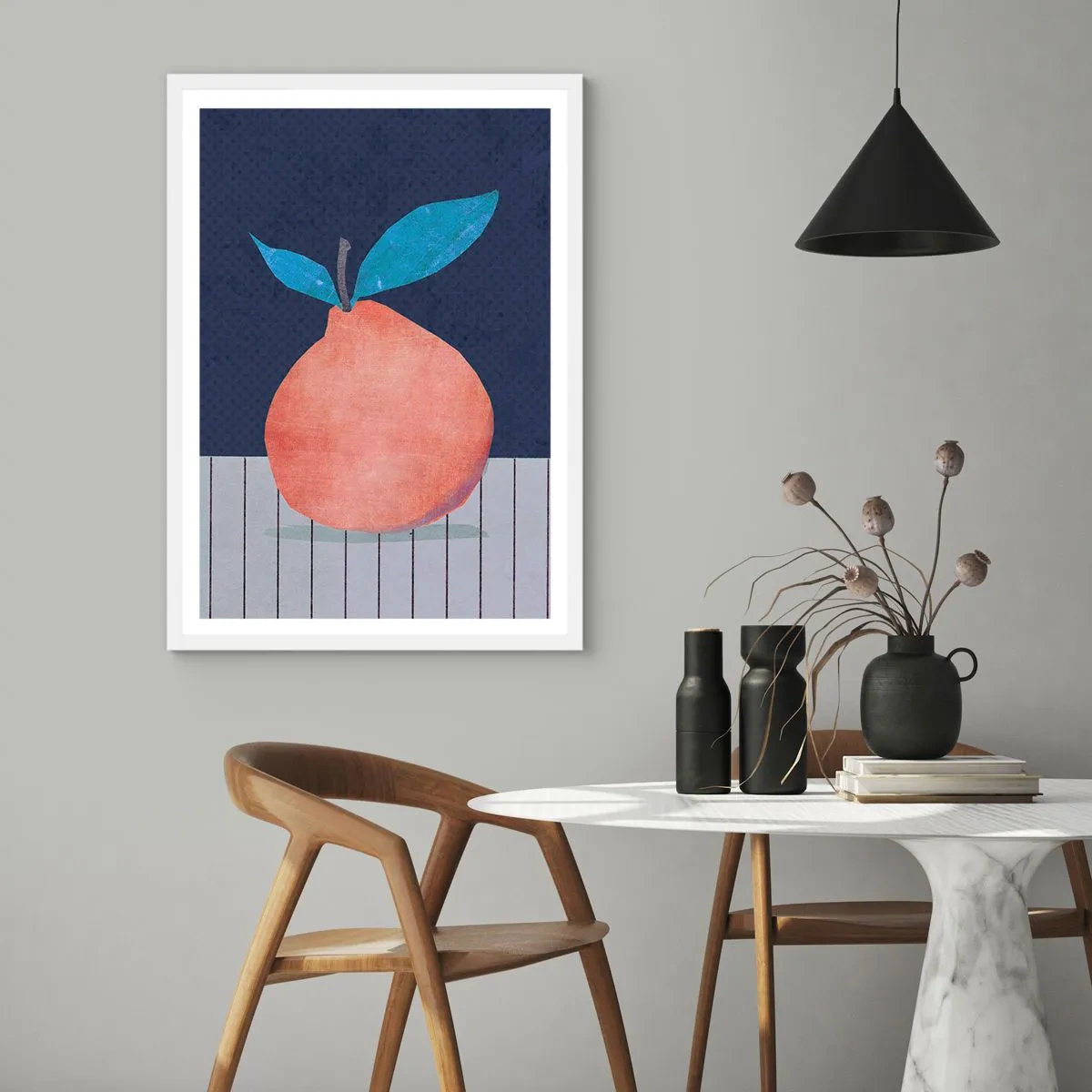 Plakat i hvid ramme - Konveksitet og plan - 70x100 cm