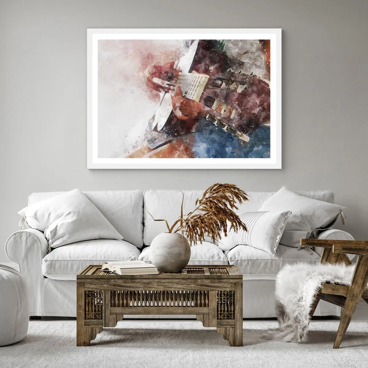 Plakat i hvid ramme - Og hvad synes du? - 50x50 cm