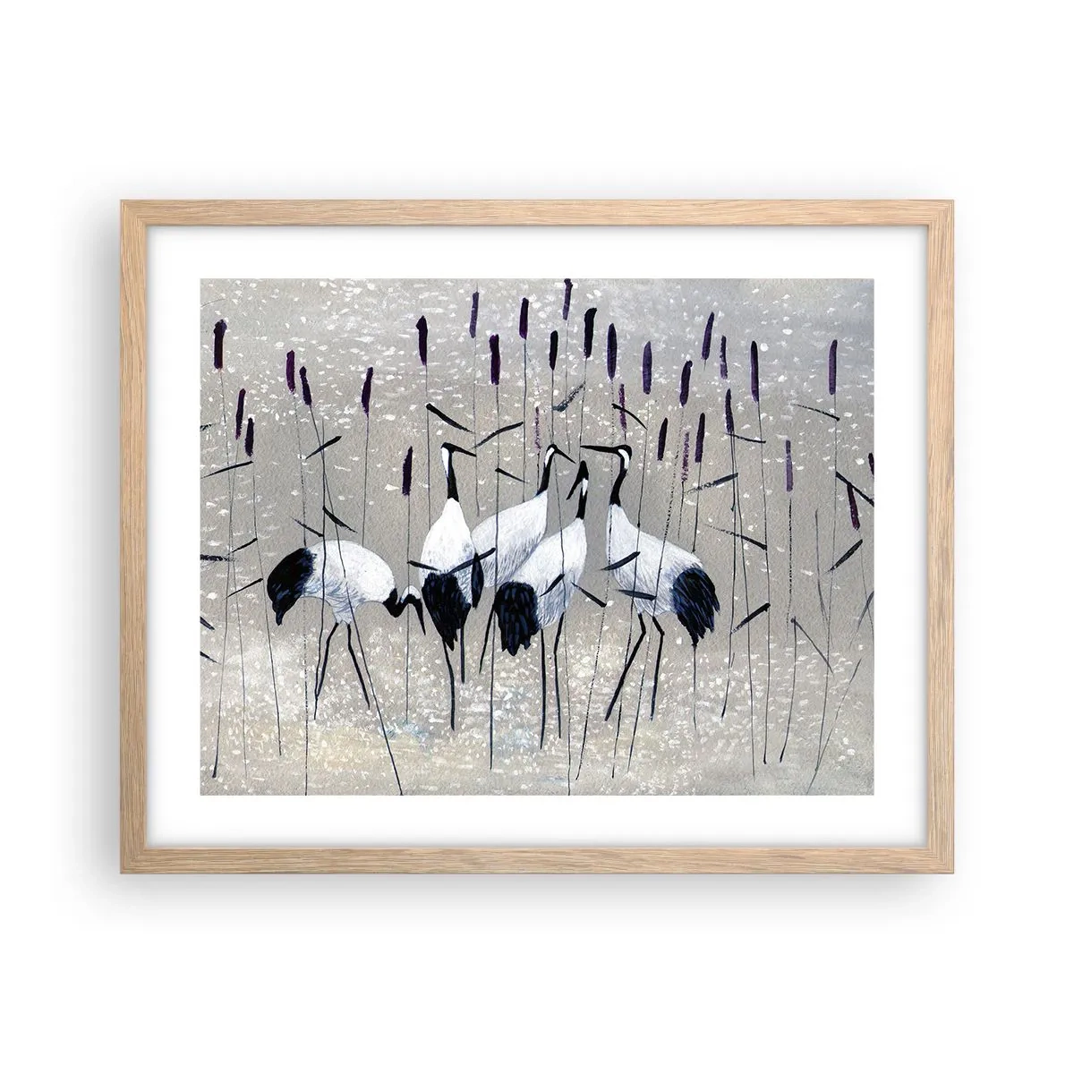 Plakat i ramme af lyst egetræ - Blandt sine egne - 50x40 cm