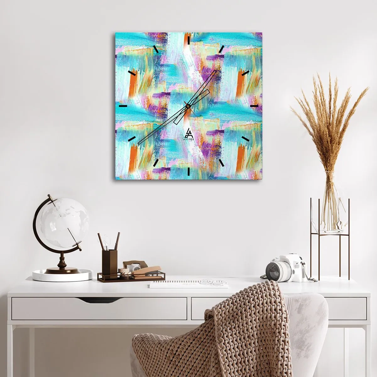 Vægur, Uret - Munter mazel topper - 40x40 cm