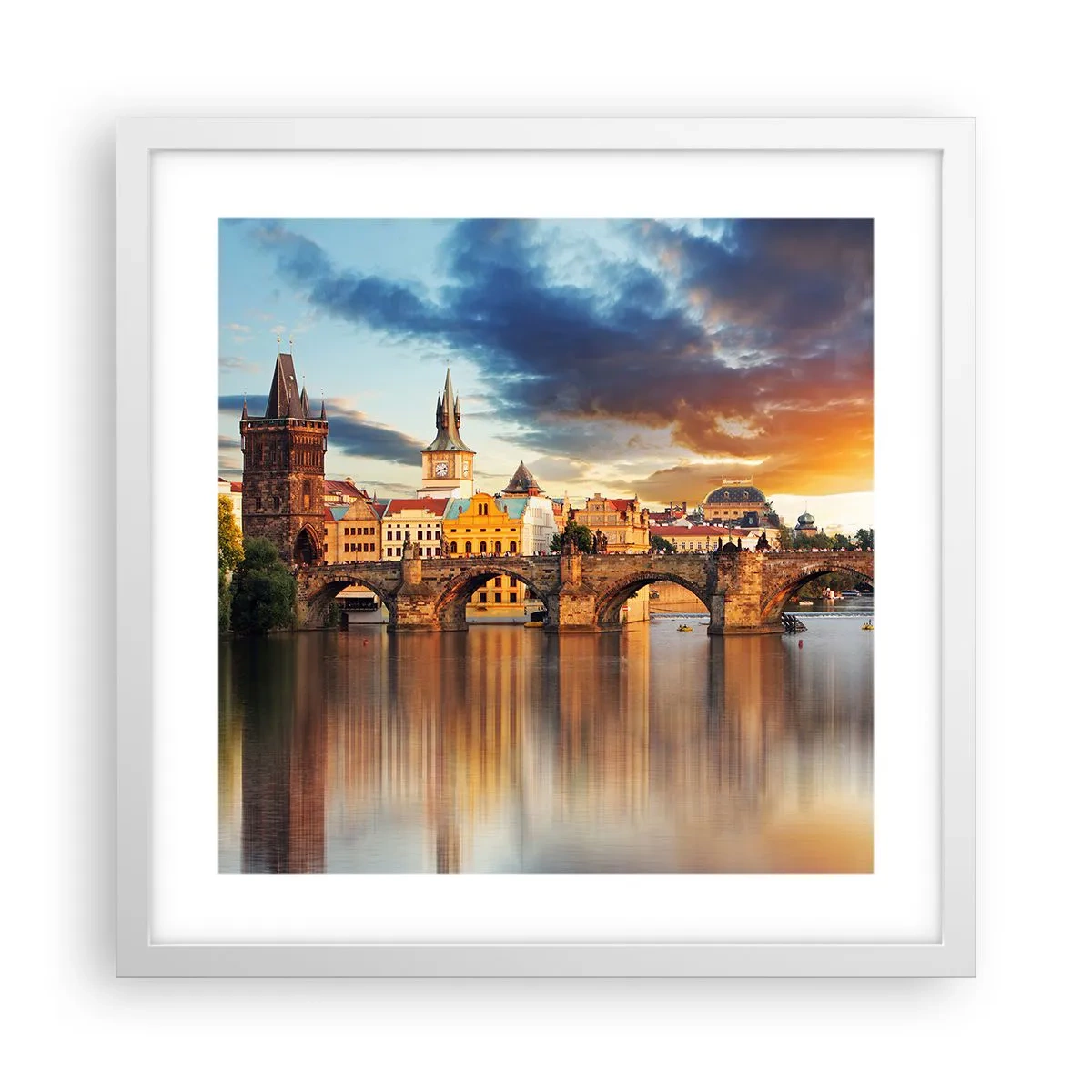 Plakat i hvid ramme - Smukt for evigt - 40x40 cm