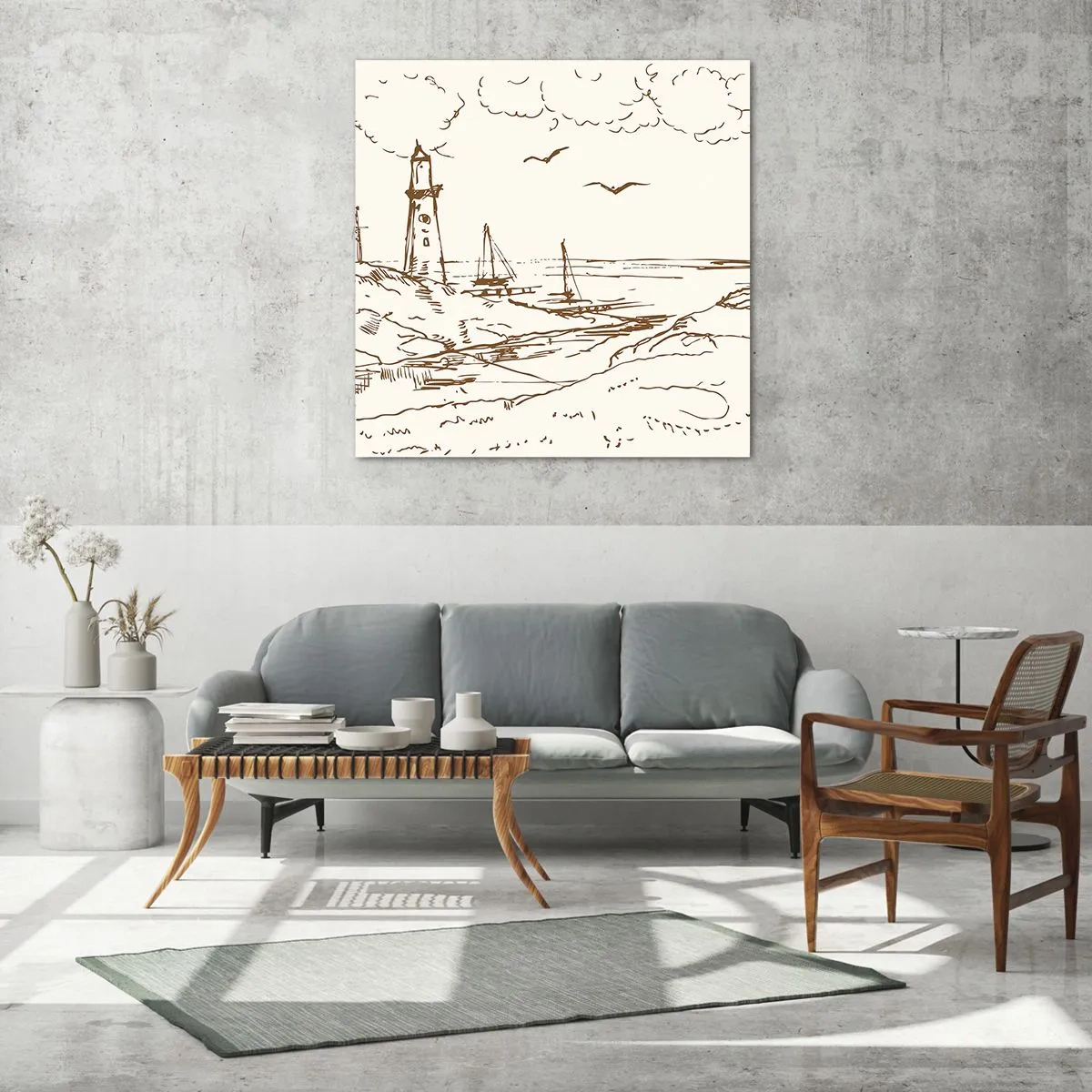 Billede på glas - Oversigt over sommerminder - 50x50 cm