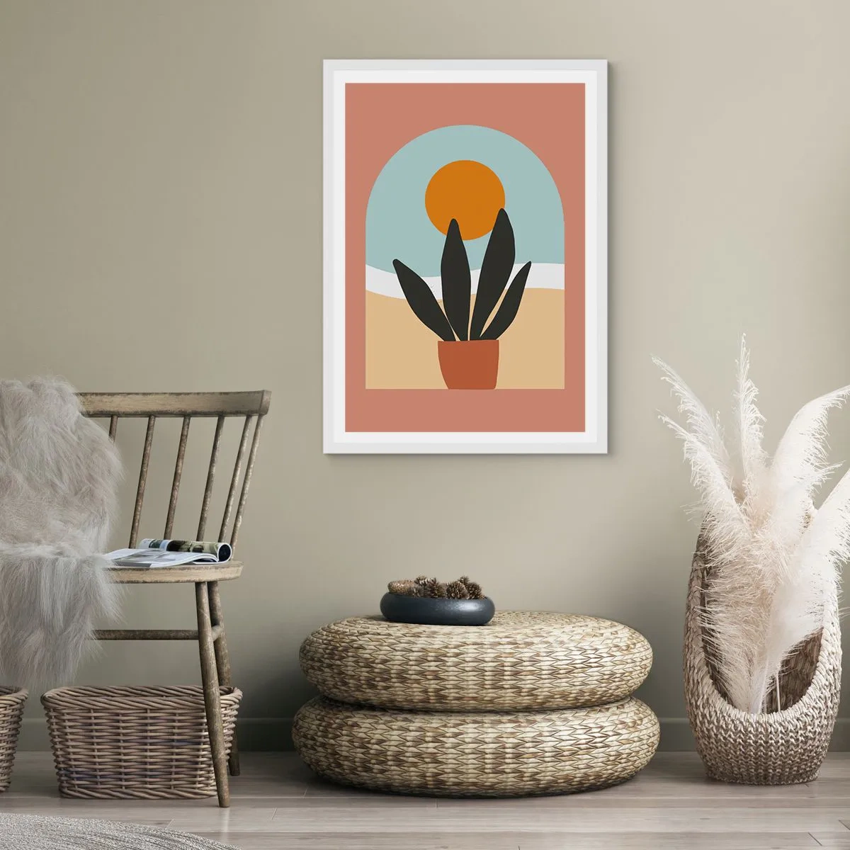 Plakat i hvid ramme - Små glæder - 70x100 cm