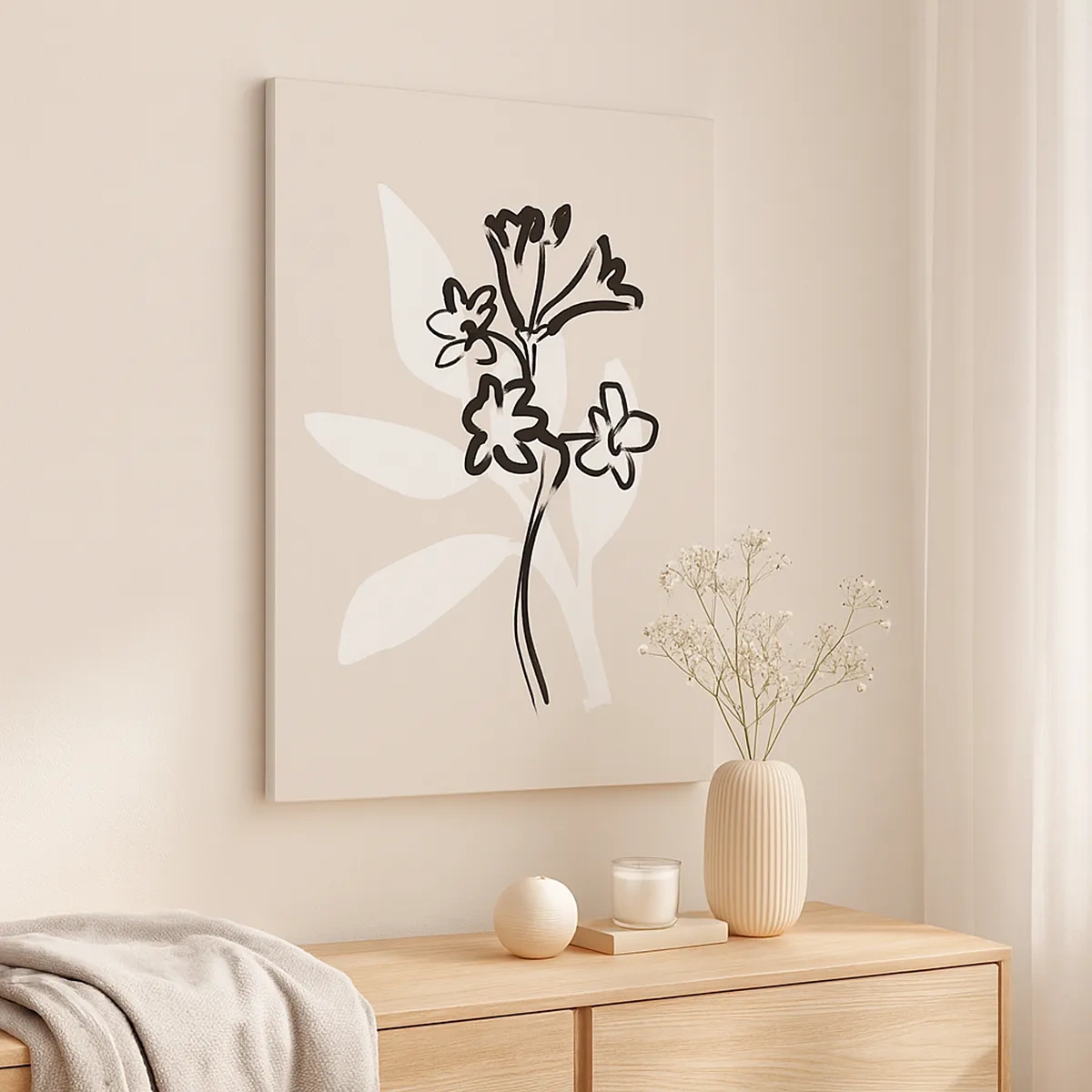 Lærredstryk - Billede på lærred - Skitse til et herbarium - 50x70 cm