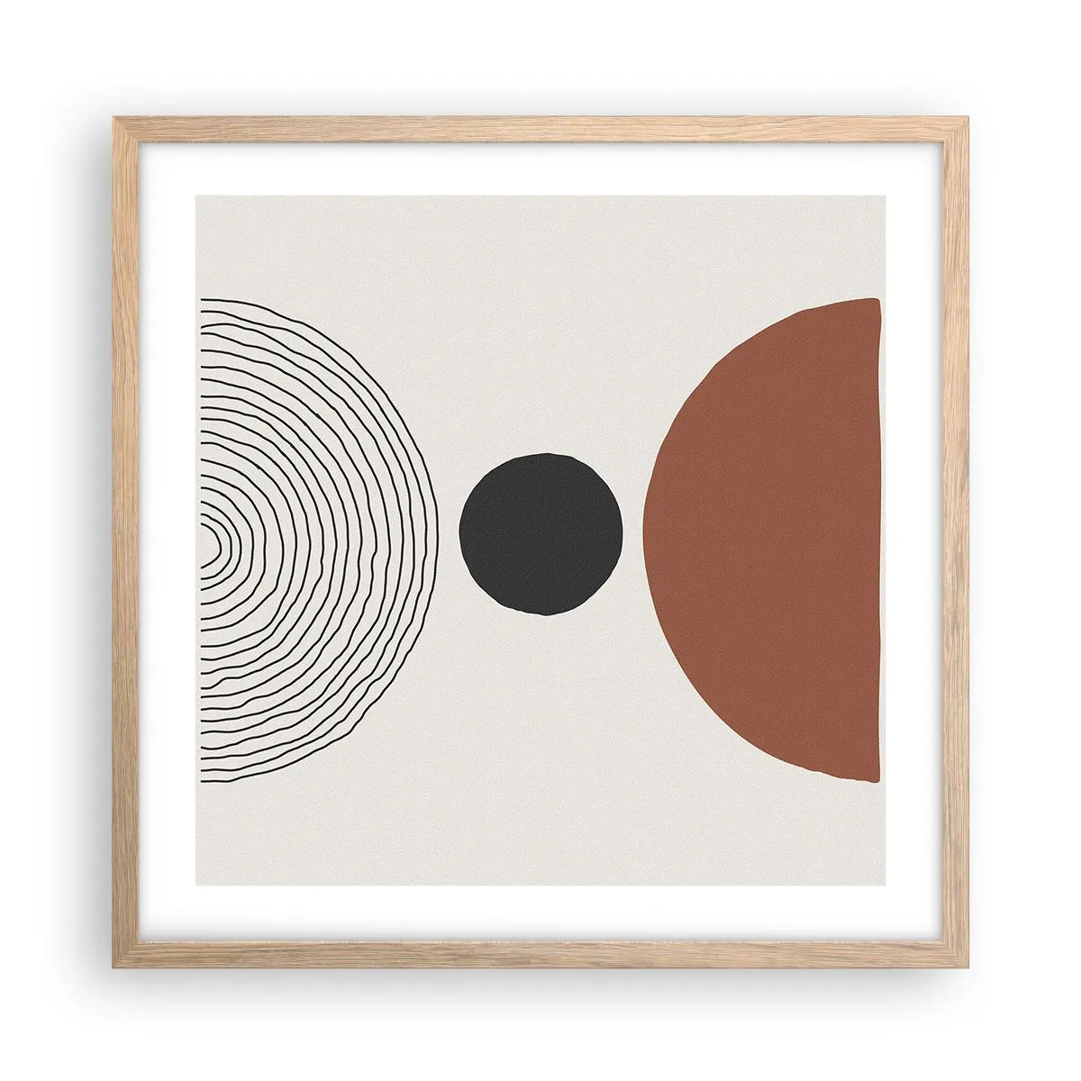 Plakat i ramme af lyst egetræ - I rampelyset - 50x50 cm