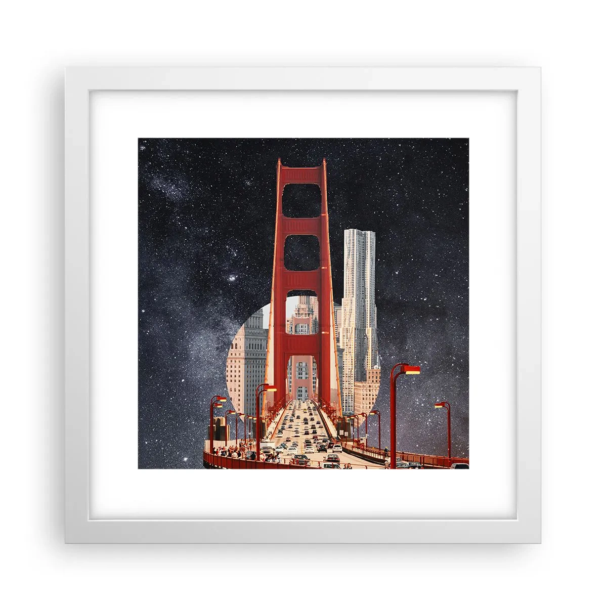 Plakat i hvid ramme - Altid i centrum - 30x30 cm