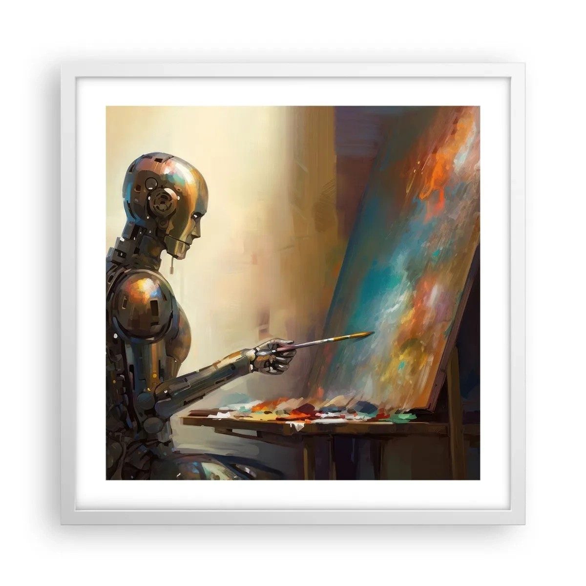 Plakat i hvid ramme - Fremtidens kunst - 50x50 cm