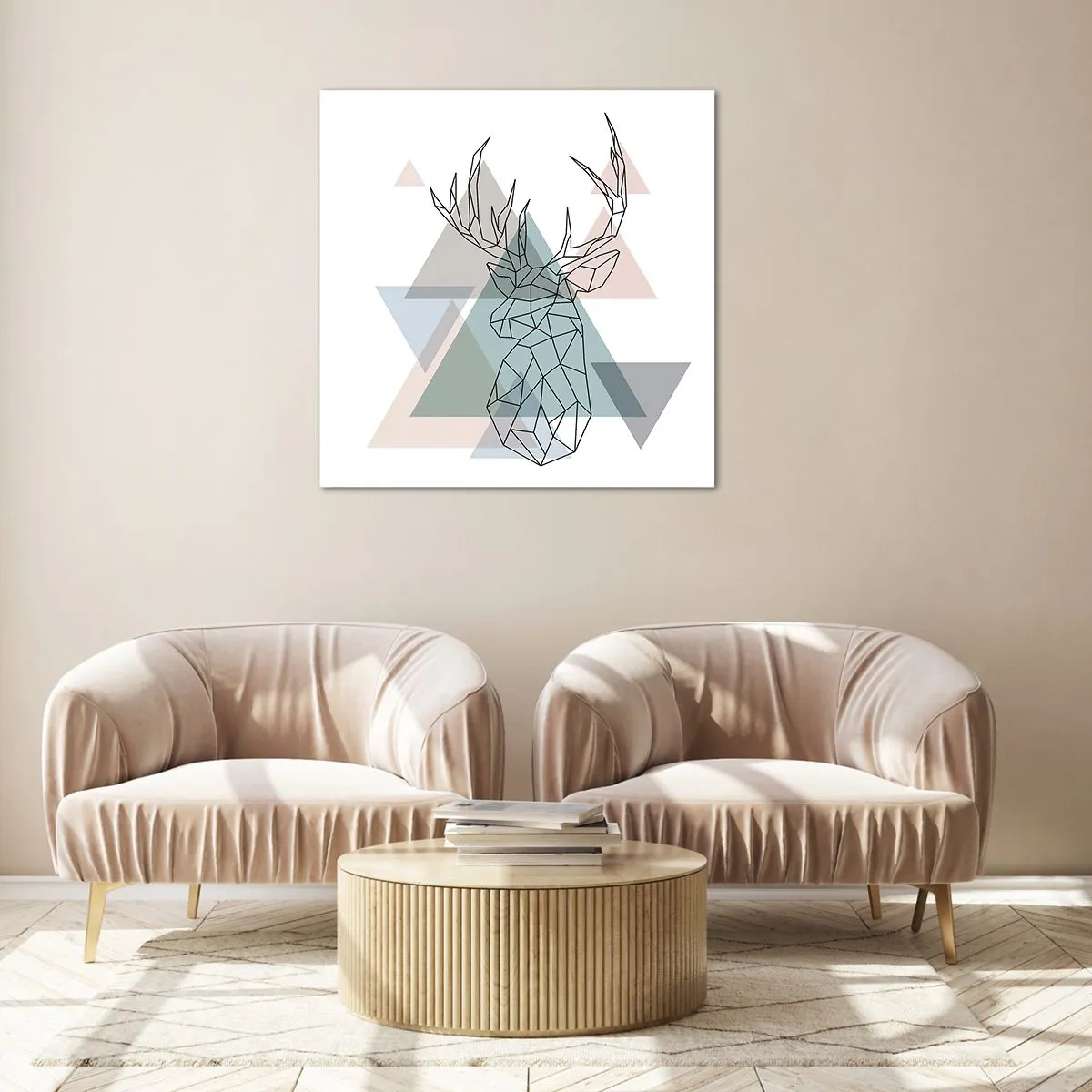 Billede på glas - I en geometrisk skov - 40x40 cm