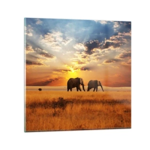 Billede på glas - Familievandring - 60x60 cm