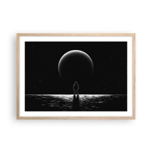 Plakat i ramme af lyst egetræ - Ansigt til ansigt - 70x50 cm