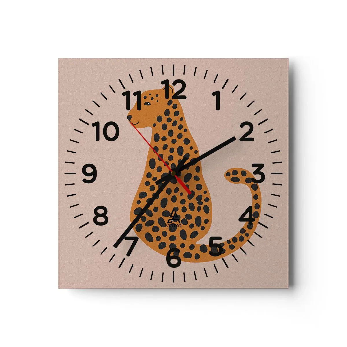 Vægur, Uret - Leopardprint er et moderigtigt mønster - 30x30 cm