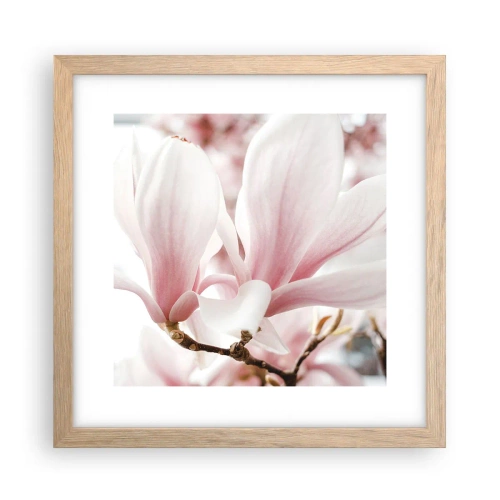Plakat i ramme af lyst egetræ - Ømhedens umådelighed - 30x30 cm