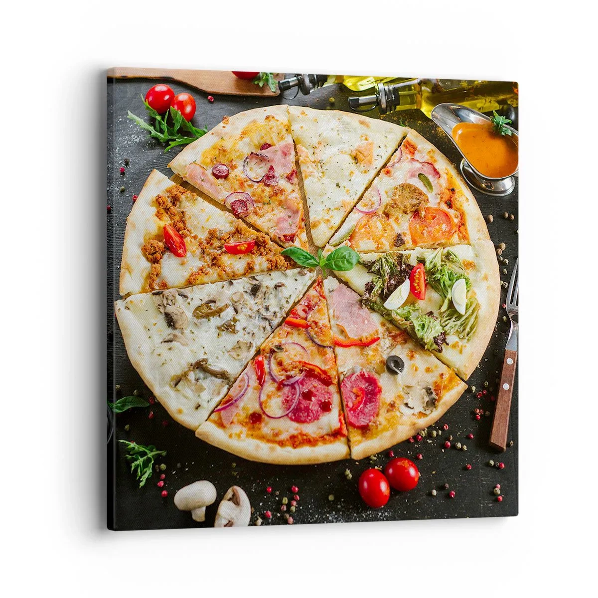 Lærredstryk - Billede på lærred - Et udvalg af smagsvarianter - 40x40 cm