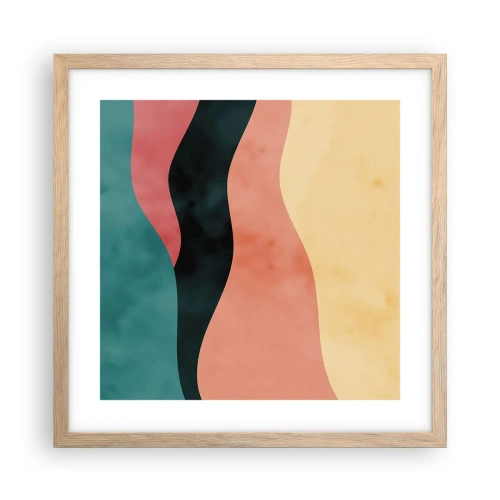 Plakat i ramme af lyst egetræ - Kompatibel manglende overholdelse - 40x40 cm