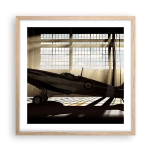 Plakat i ramme af lyst egetræ - Resten af krigeren - 50x50 cm