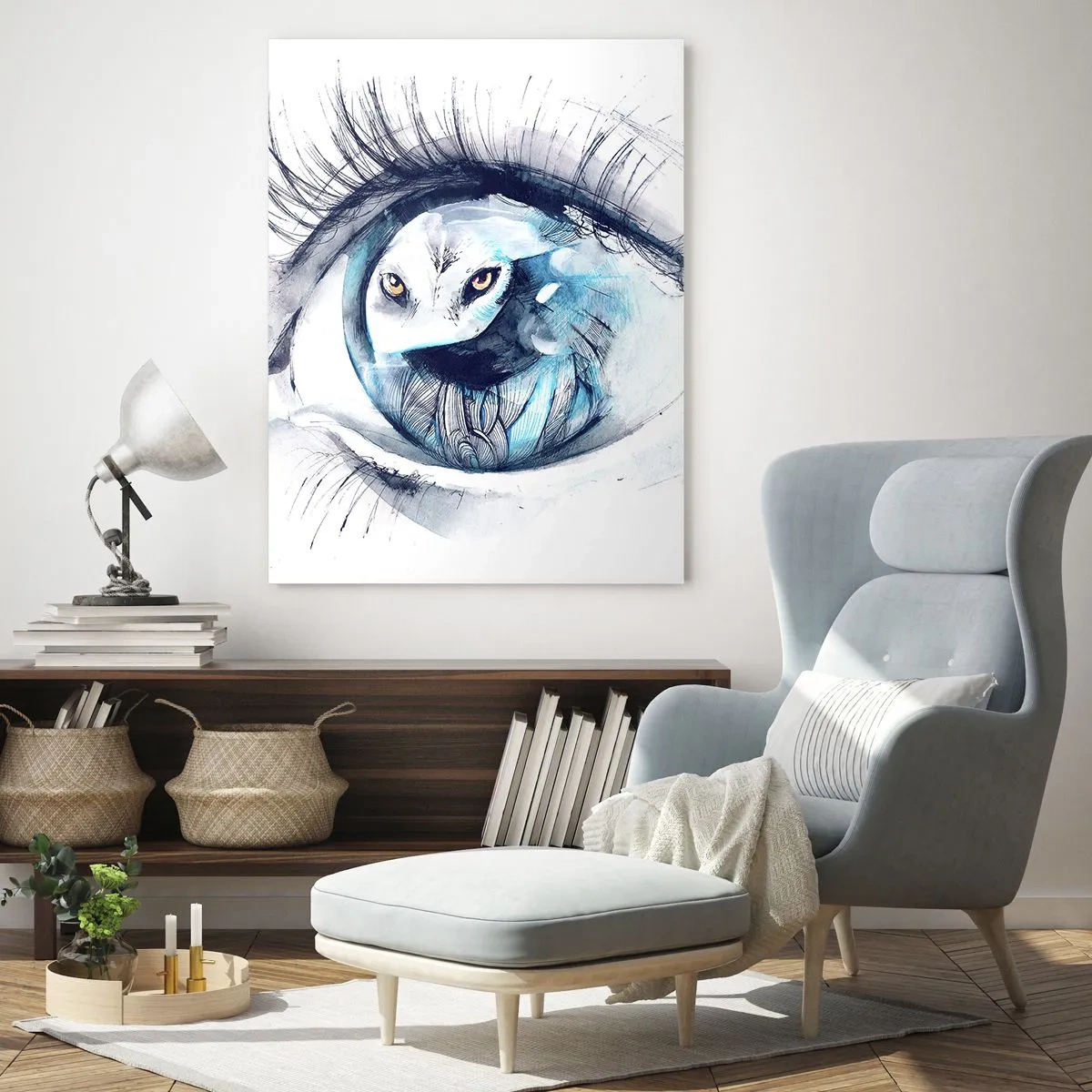 Billede på glas - Øje mod øje med vildskab - 50x70 cm