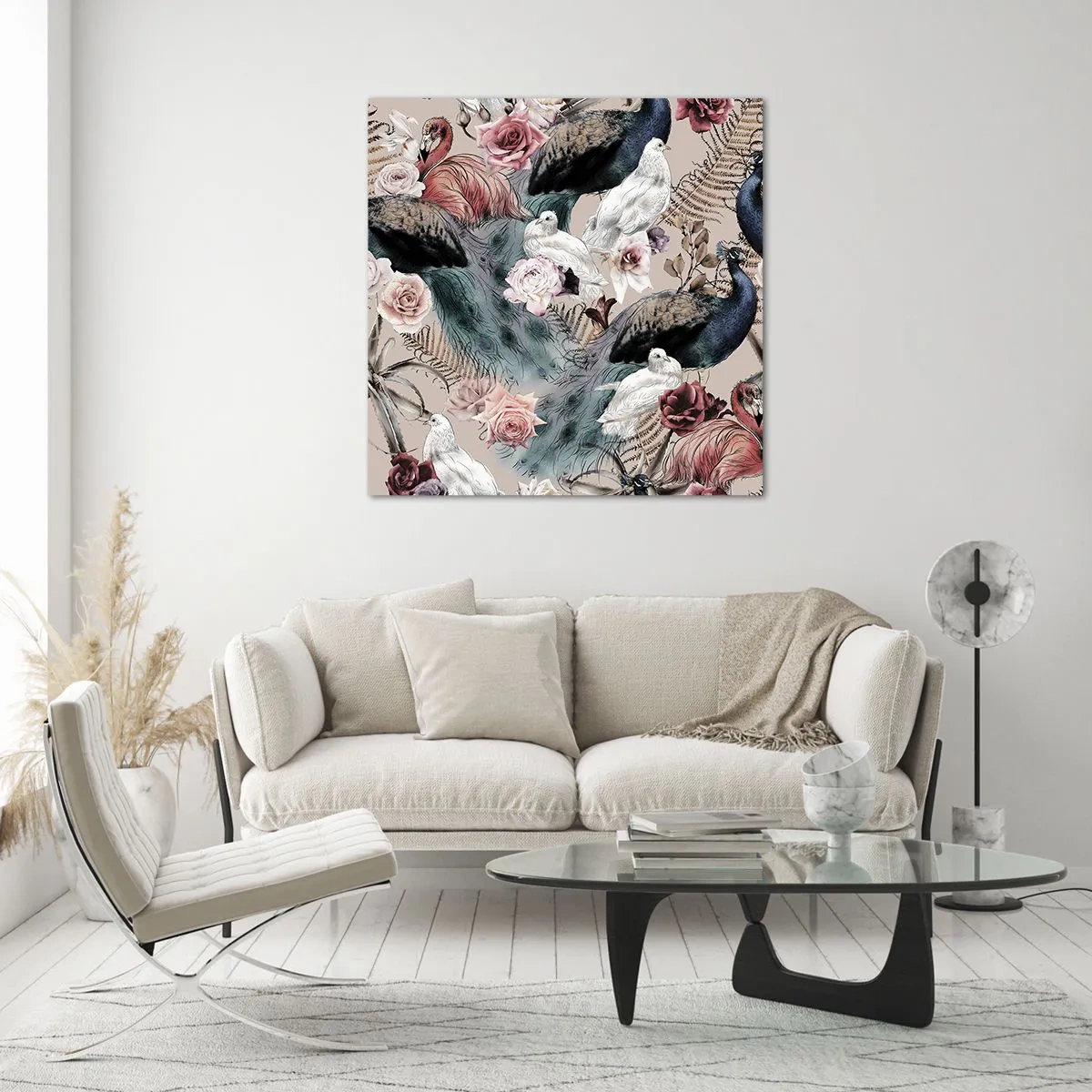 Billede på glas - I paladsets have - 40x40 cm