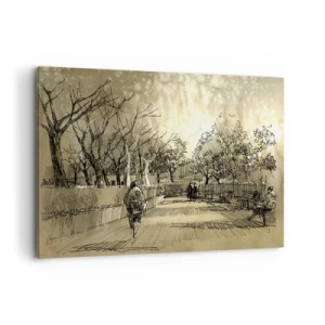 Lærredstryk - Billede på lærred - Et øjeblik med fjer - 100x70 cm
