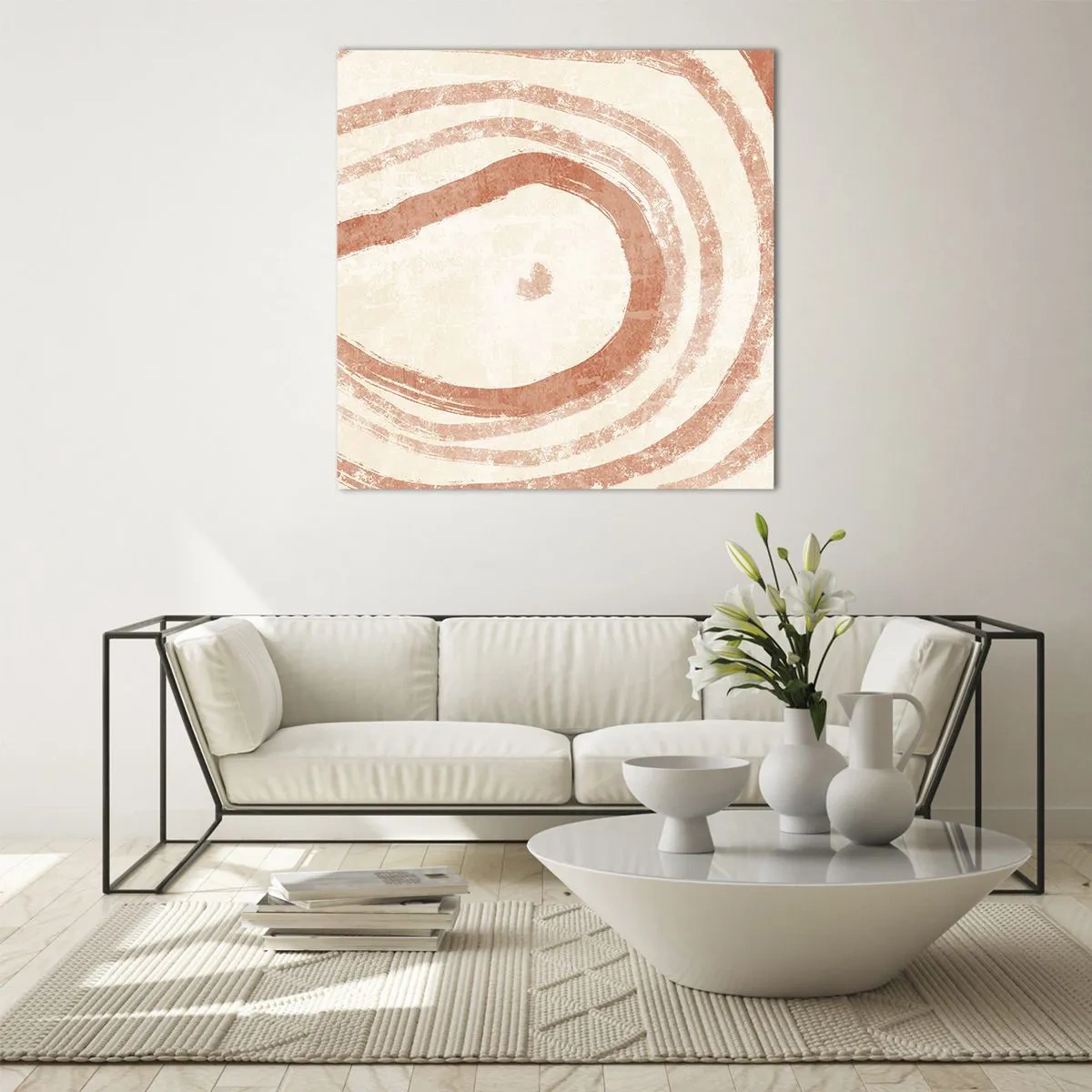 Billede på glas - Koralcirkler - komposition - 70x70 cm