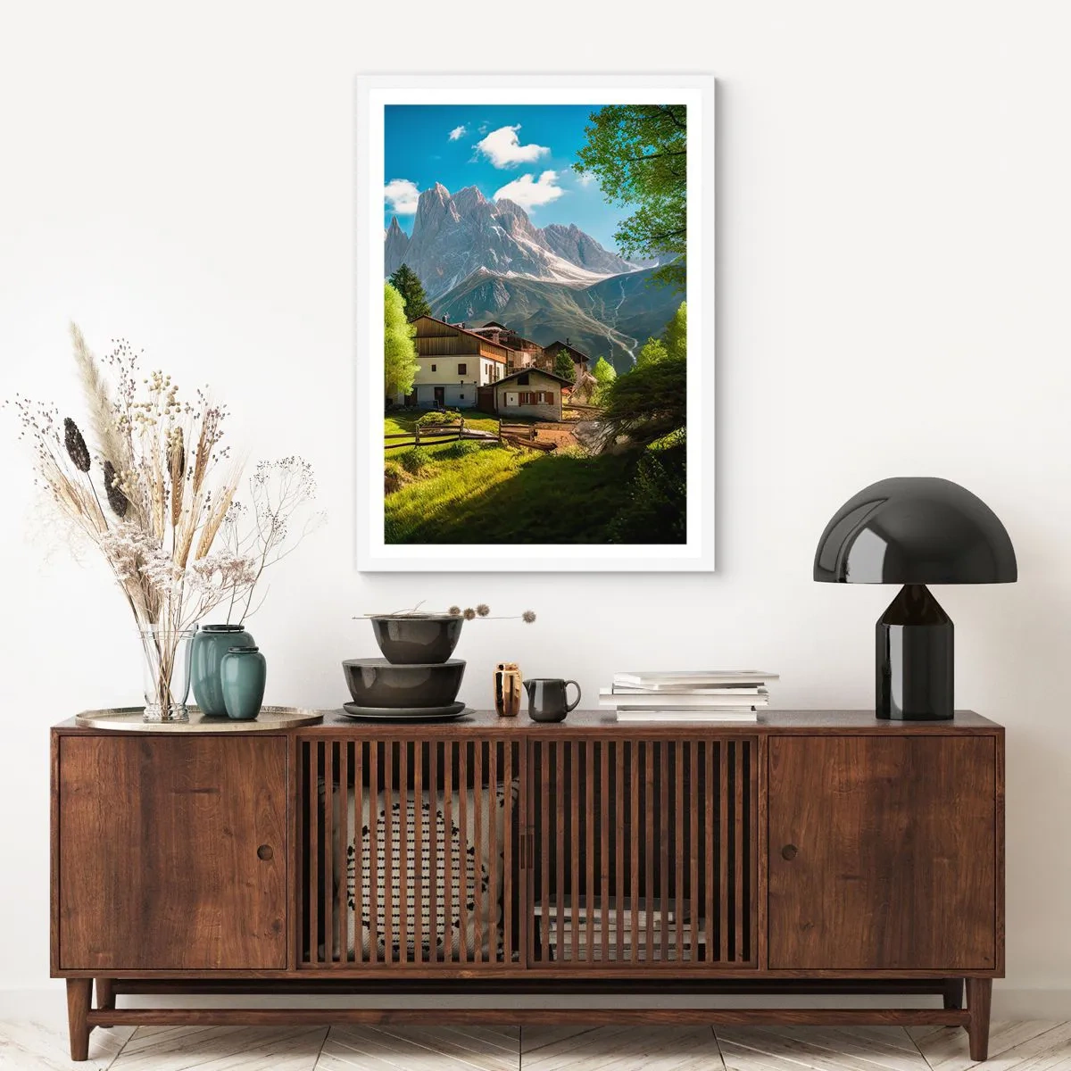 Plakat i hvid ramme - Alpeidyl - 40x50 cm