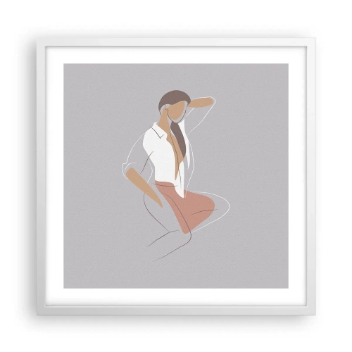 Plakat i hvid ramme - Omrids af nåde - 50x50 cm