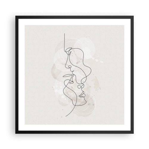 Plakat i sort ramme - Omfavnet i en omfavnelse - 60x60 cm