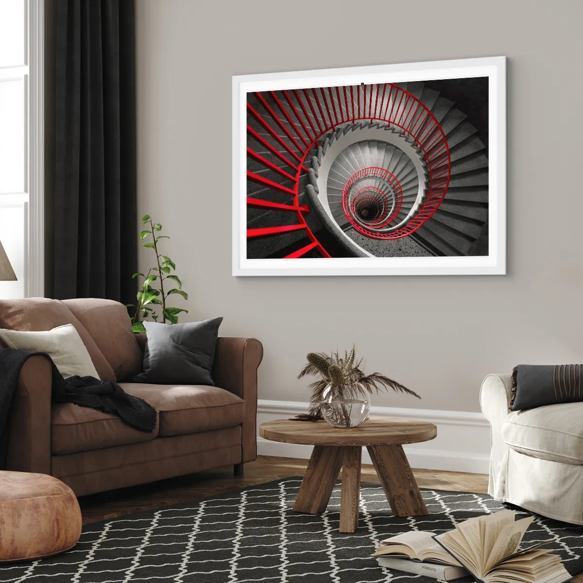 Plakat i hvid ramme - Arkitektoniske lege - 70x50 cm