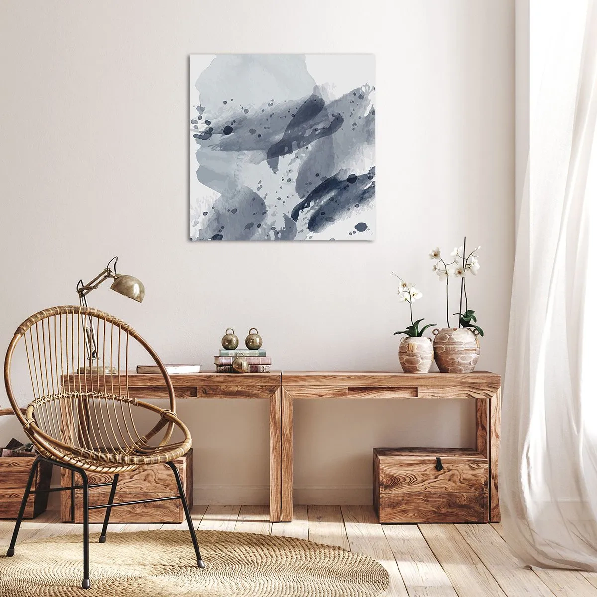 Lærredstryk - Billede på lærred - En undersøgelse af vandets natur - 40x40 cm