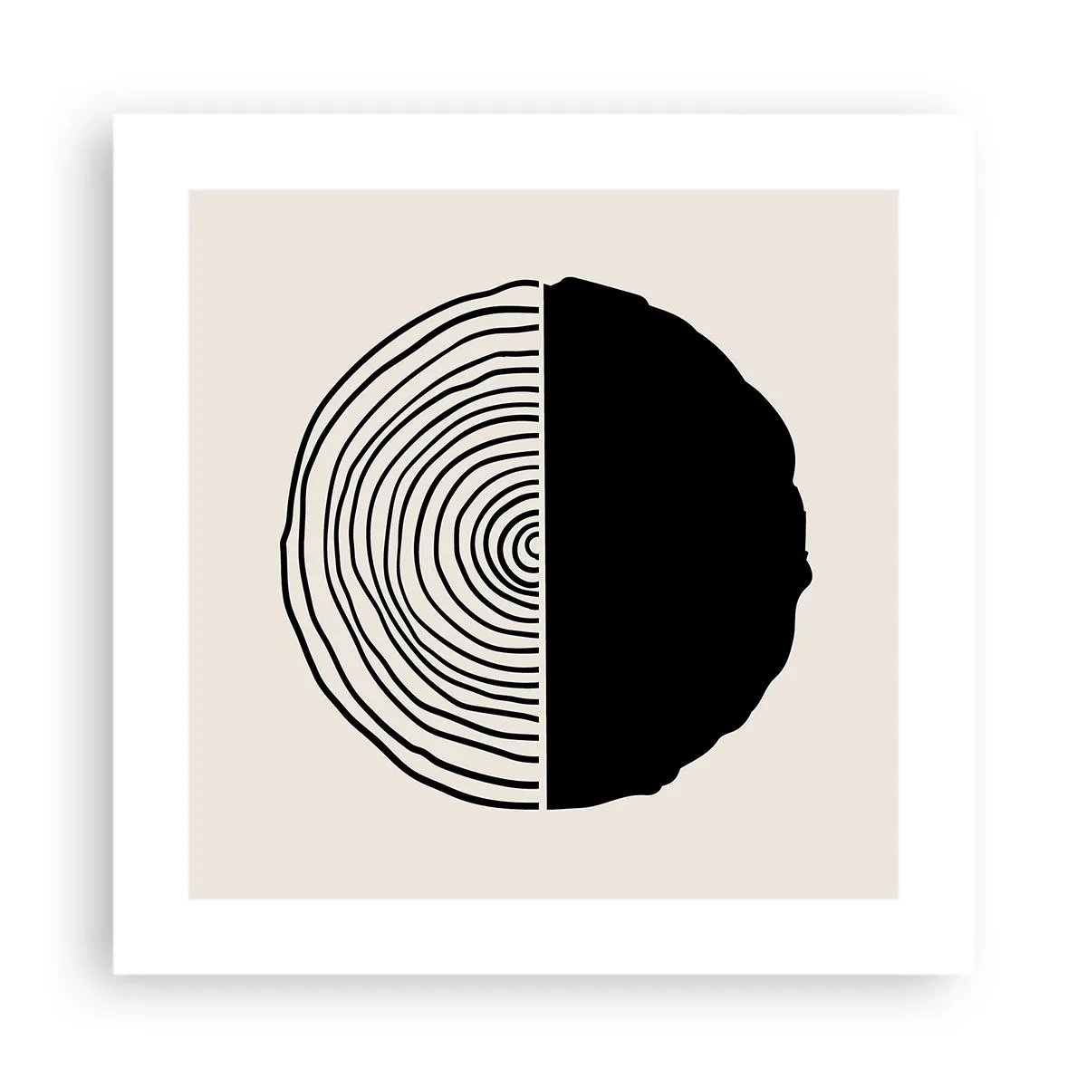 Plakat - Halvt og halvt - 40x40 cm