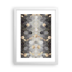 Plakat i hvid ramme - Sammensætning af diamanter - 30x40 cm