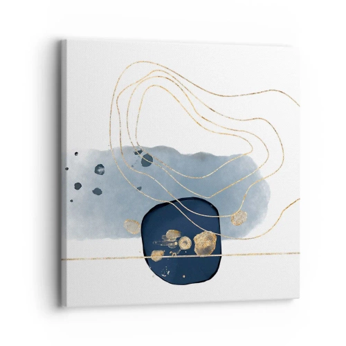 Lærredstryk - Billede på lærred - Blå-gylden fantasi - 30x30 cm