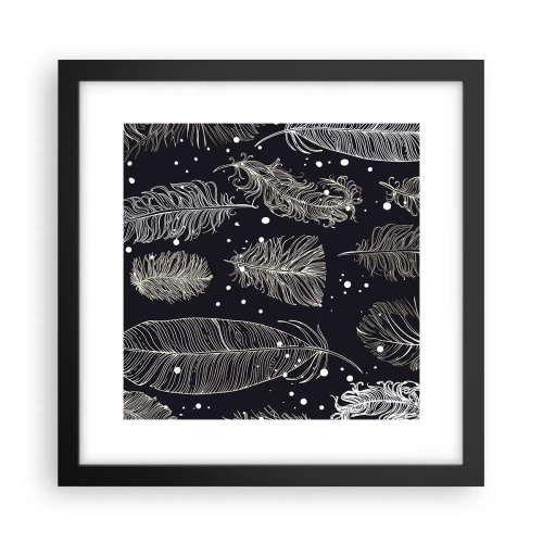 Plakat i sort ramme - Fjerede blonder - 30x30 cm