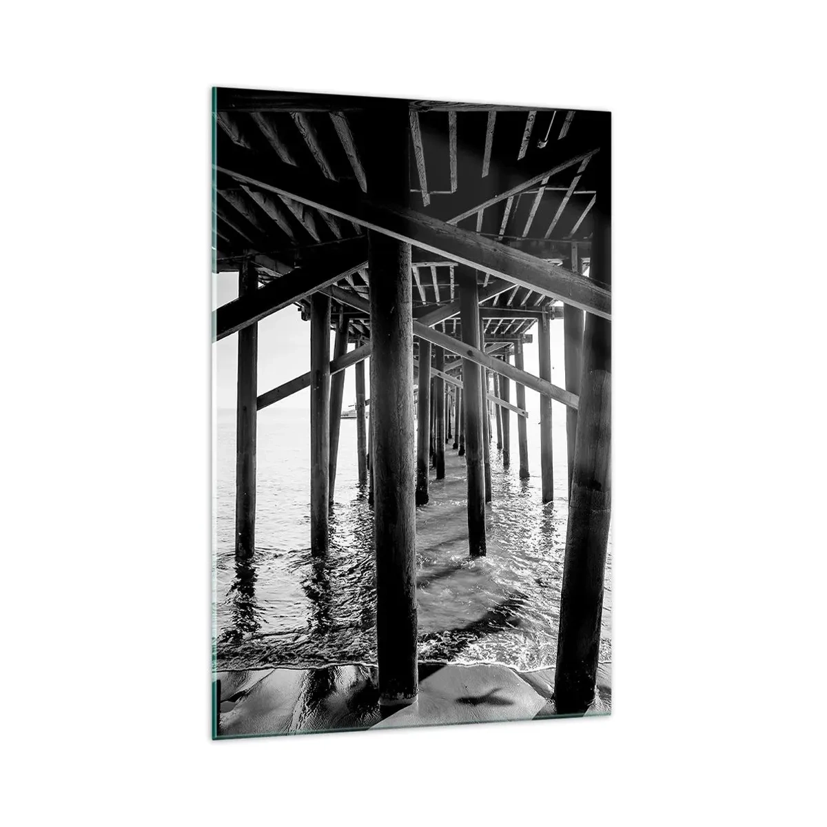 Billede på glas - Strandskjul - 70x100 cm