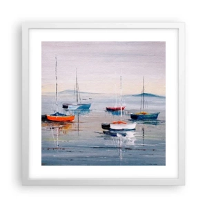 Plakat i hvid ramme - Et velfortjent hvil - 40x40 cm