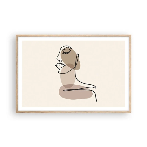 Plakat i ramme af lyst egetræ - Lytter til sig selv - 91x61 cm