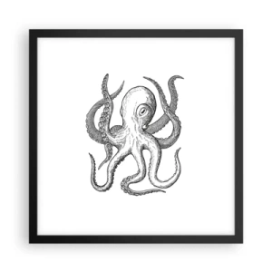 Plakat i sort ramme - Dans med bølger - 40x40 cm