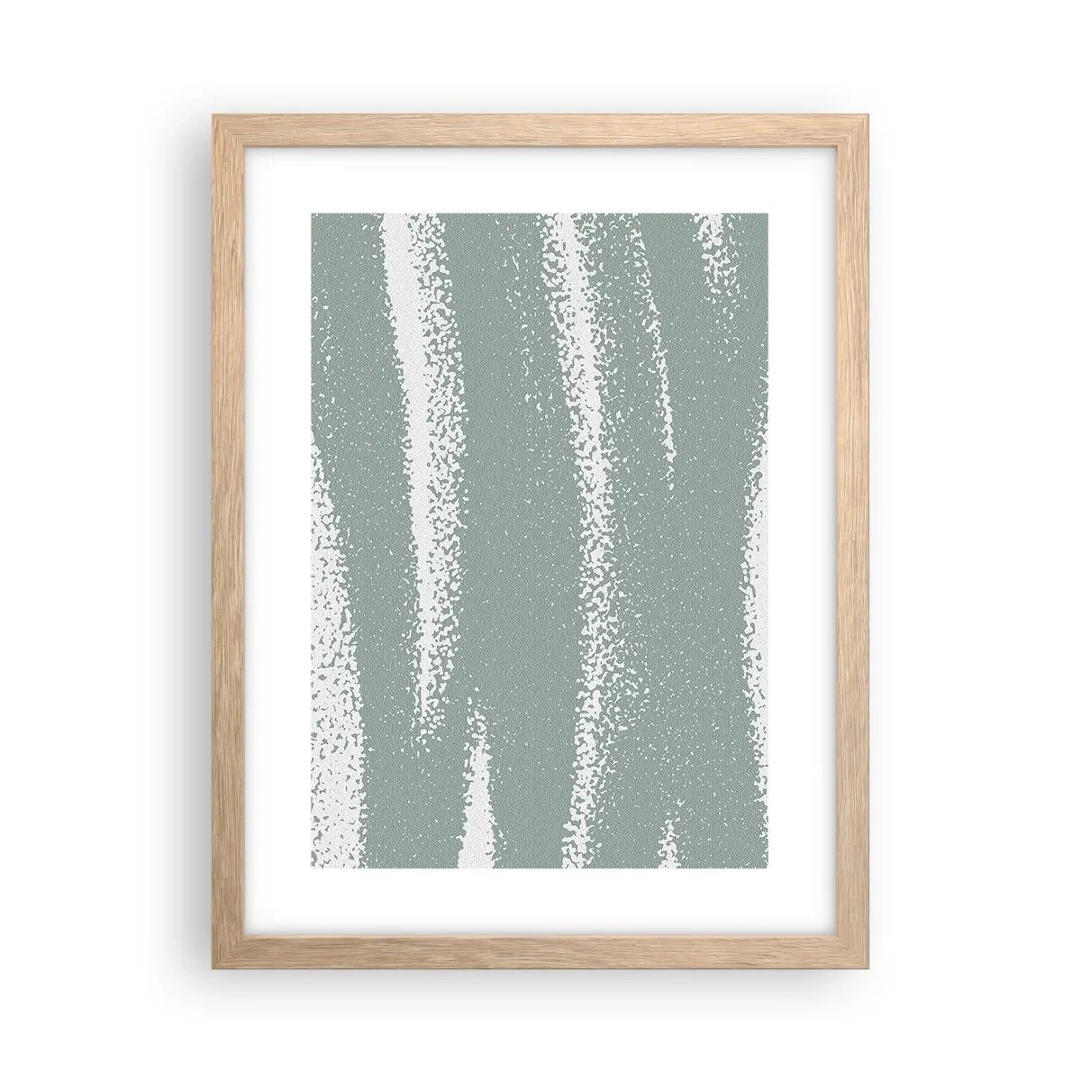 Plakat i ramme af lyst egetræ - Abstraktion i vinterstemning - 30x40 cm